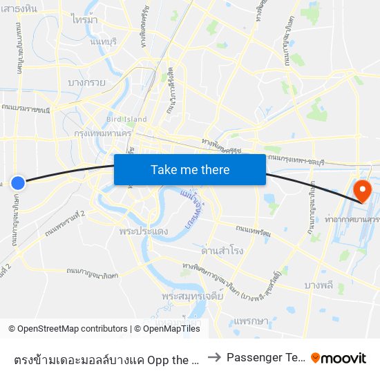 ตรงข้ามเดอะมอลล์บางแค Opp the Mall Bangkae to Passenger Terminal map