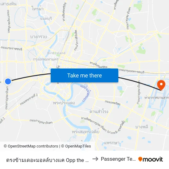ตรงข้ามเดอะมอลล์บางแค Opp the Mall Bangkae to Passenger Terminal map