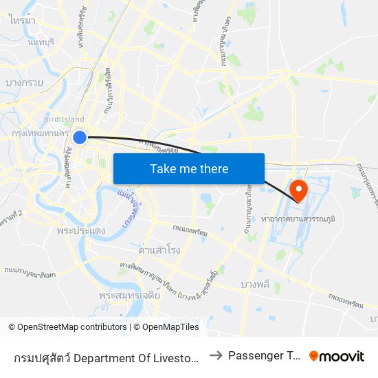 กรมปศุสัตว์ Department Of Livestock Development to Passenger Terminal map