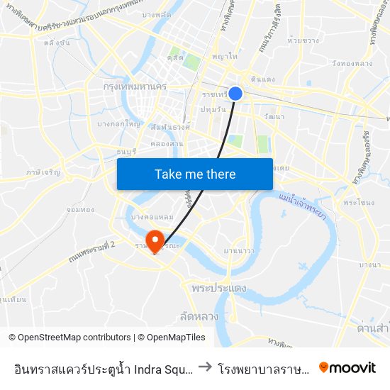 อินทราสแควร์ประตูน้ำ Indra Square Pratunam to โรงพยาบาลราษฎร์บูรณะ with ...