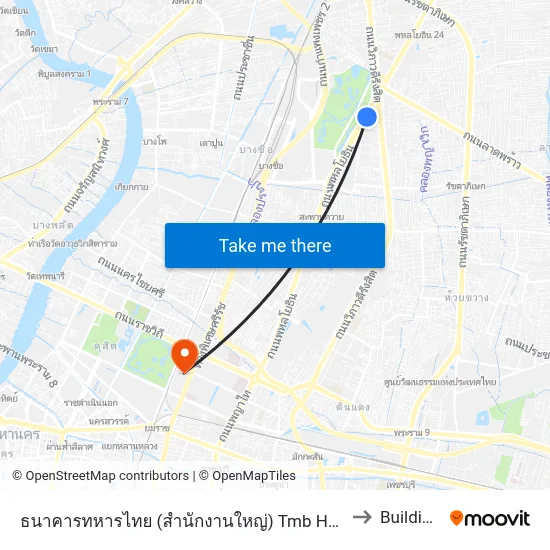 ธนาคารทหารไทย (สำนักงานใหญ่) Tmb Headquarter to Building 5 map