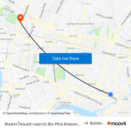 Btsพระโขนง(ทางออก3) Bts Phra Khanong (Exit 3) to Building 6 map