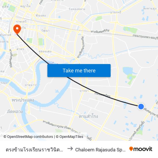 ตรงข้ามโรงเรียนราชวินิตบางแก้ว Opposite Ratwinit Bangkaeo School to Chaloem Rajasuda Sport Center (อาคารเฉลิมราชสุดากีฬาสถ map