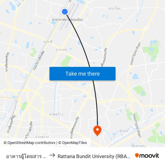 อาคารผู้โดยสาร 2 ชั้น 1 ประตู 12 to Rattana Bundit University (RBAC) (มหาวิทยาลัยรัตนบัณฑิต) map