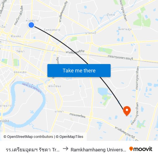 รร.เตรียมอุดมฯ รัชดา Triamudom Ratchada School to Ramkhamhaeng University (มหาวิทยาลัยรามคำแหง) map