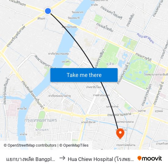 แยกบางพลัด Bangplad Junction to Hua Chiew Hospital (โรงพยาบาลหัวเฉียว) map