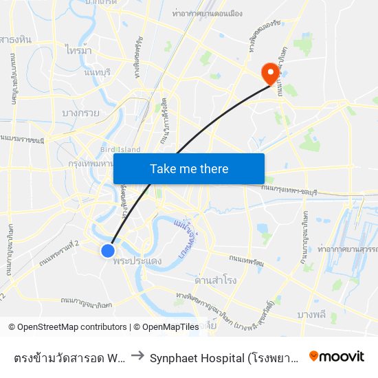 ตรงข้ามวัดสารอด WAT Sa Rot to Synphaet Hospital (โรงพยาบาลสินแพทย์) map