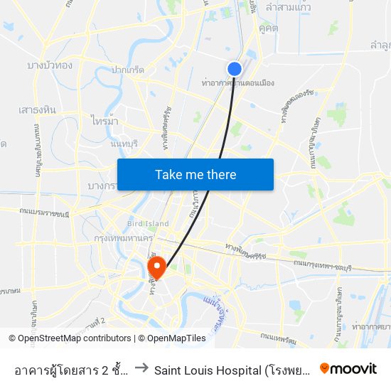 อาคารผู้โดยสาร 2 ชั้น 1 ประตู 12 to Saint Louis Hospital (โรงพยาบาลเซนต์หลุยส์) map