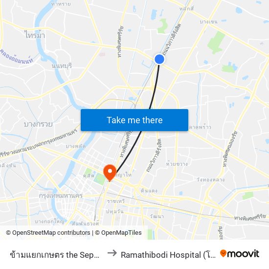 ข้ามแยกเกษตร the Separation Of Agriculture to Ramathibodi Hospital (โรงพยาบาลรามาธิบดี) map