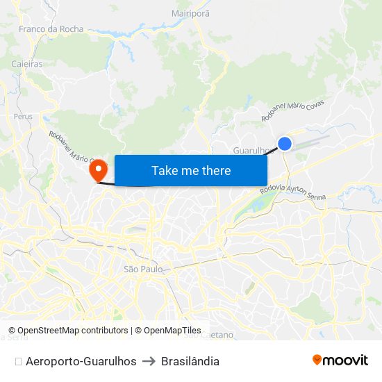 ✈️ Aeroporto-Guarulhos to Brasilândia map