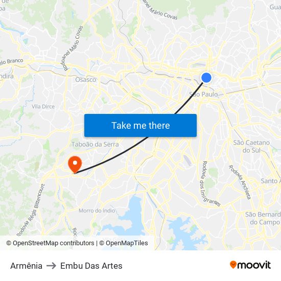 Armênia to Embu Das Artes map