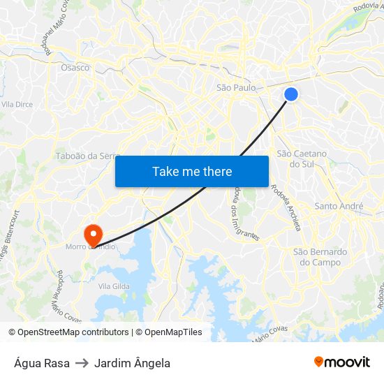 Água Rasa to Jardim Ângela map