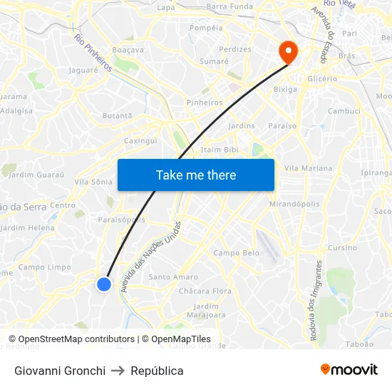 Giovanni Gronchi to República map