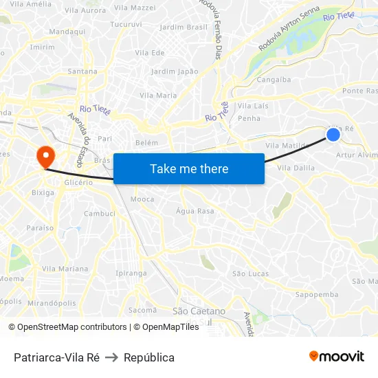 Patriarca-Vila Ré to República map