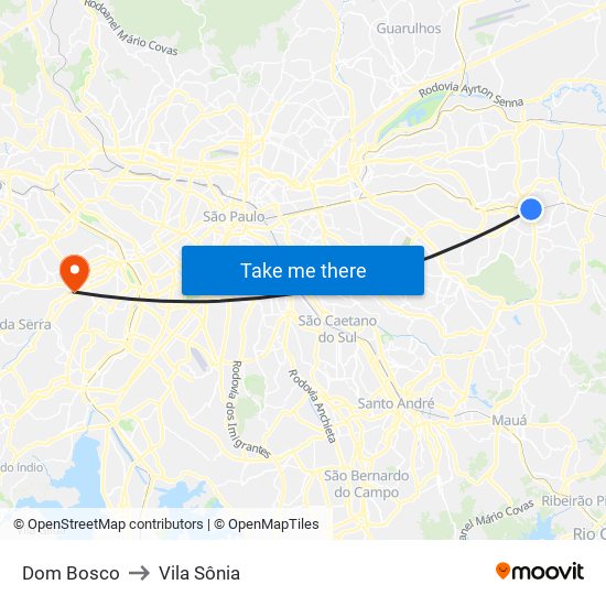 Dom Bosco to Vila Sônia map