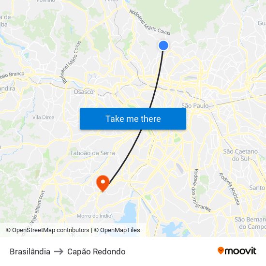 Brasilândia to Capão Redondo map