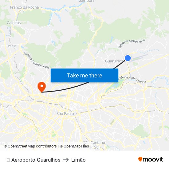 ✈️ Aeroporto-Guarulhos to Limão map