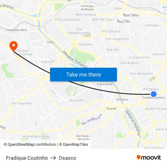 Fradique Coutinho to Osasco map