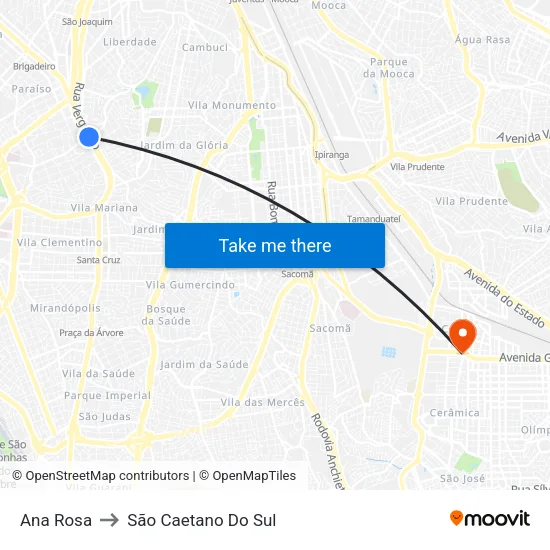 Ana Rosa to São Caetano Do Sul map