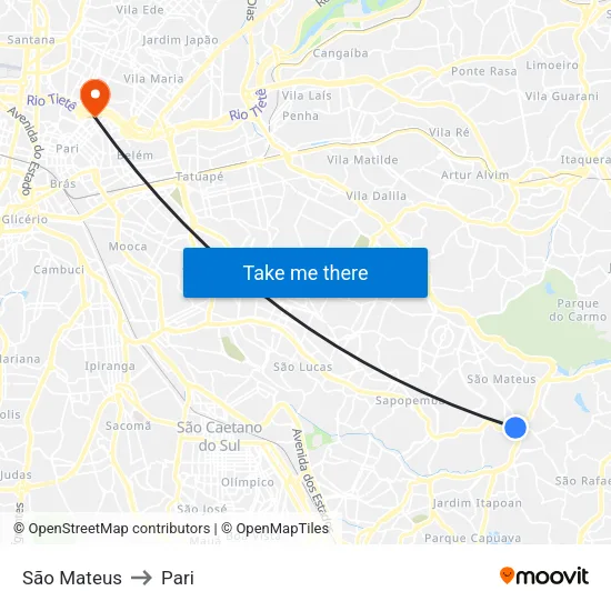 São Mateus to Pari map