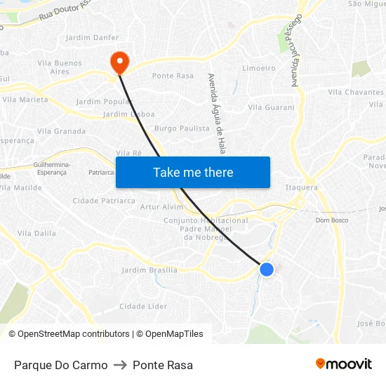 Parque Do Carmo to Ponte Rasa map