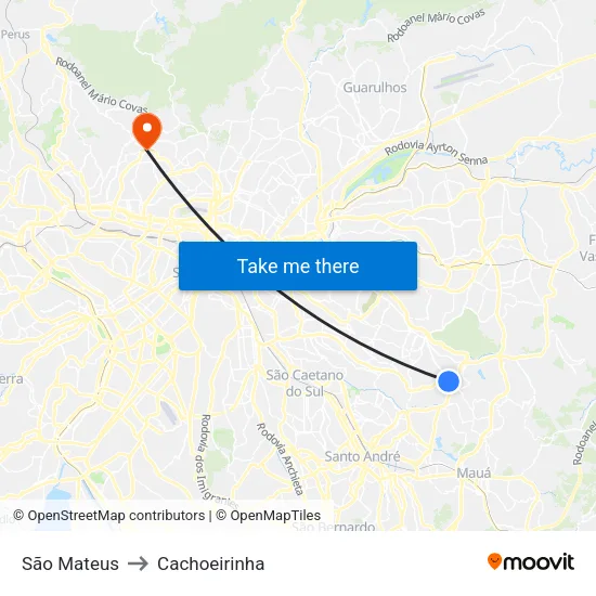 São Mateus to Cachoeirinha map