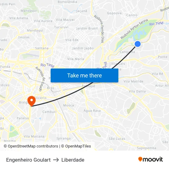 Engenheiro Goulart to Liberdade map