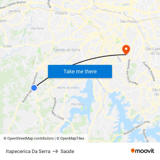 Itapecerica Da Serra to Saúde map