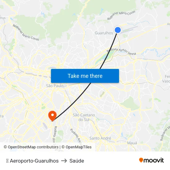 ✈️ Aeroporto-Guarulhos to Saúde map