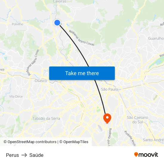 Perus to Saúde map