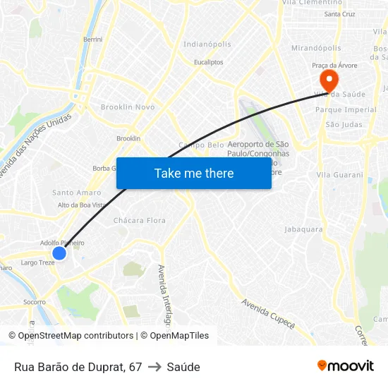 Rua Barão de Duprat, 67 to Saúde map