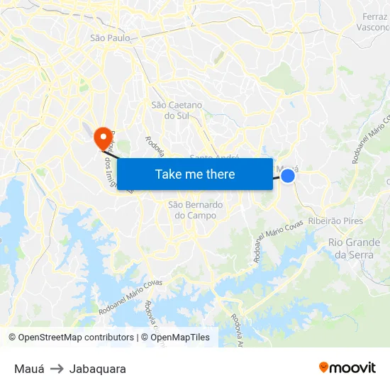Mauá to Jabaquara map