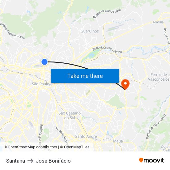 Santana to José Bonifácio map