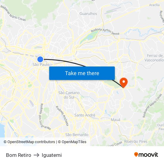 Bom Retiro to Iguatemi map