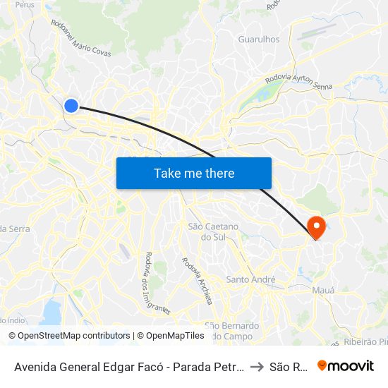 Avenida General Edgar Facó - Parada Petrônio Portela B/C to São Rafael map