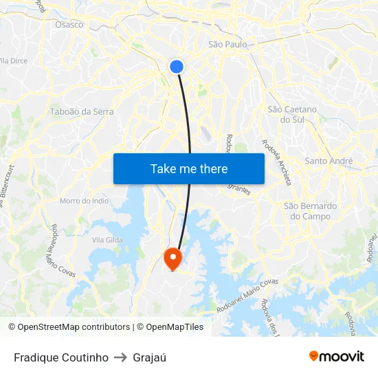 Fradique Coutinho to Grajaú map