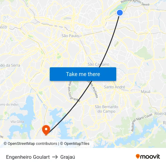 Engenheiro Goulart to Grajaú map