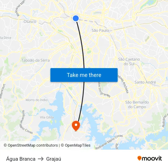 Água Branca to Grajaú map