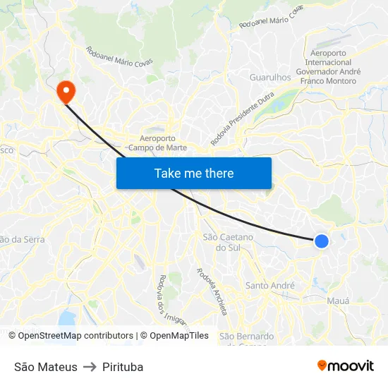 São Mateus to Pirituba map