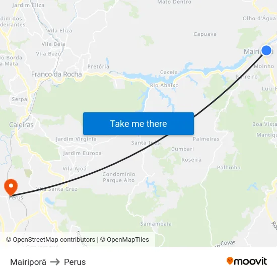 Mairiporã to Perus map
