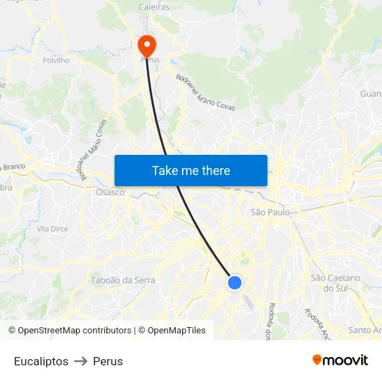 Eucaliptos to Perus map