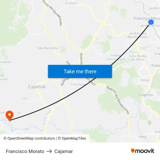 Francisco Morato to Cajamar map