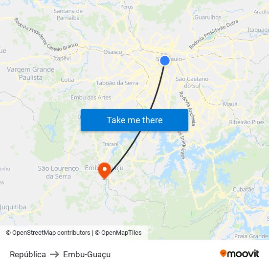 República to Embu-Guaçu map