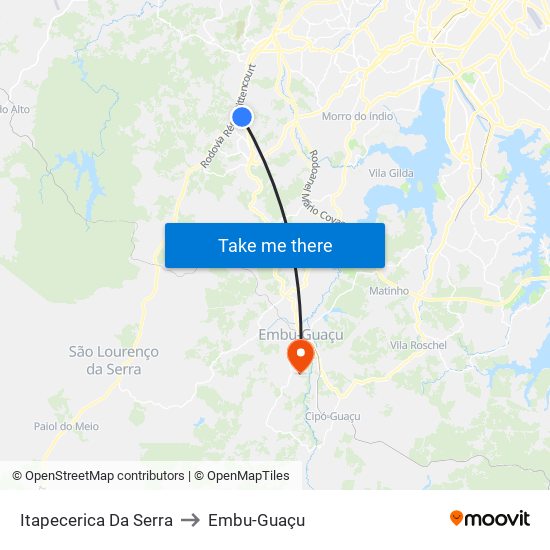 Itapecerica Da Serra to Embu-Guaçu map