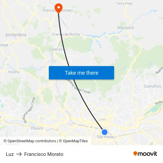Luz to Francisco Morato map
