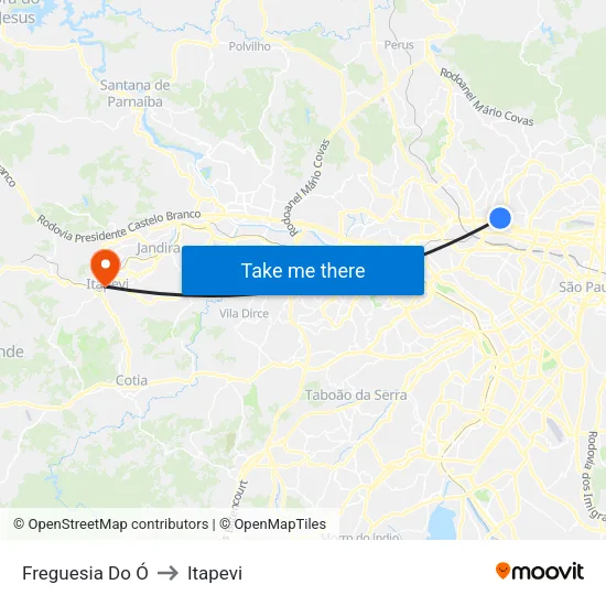 Freguesia Do Ó to Itapevi map