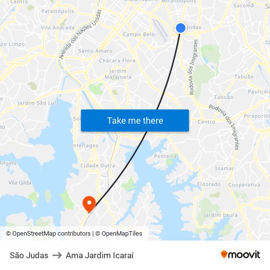 São Judas to Ama Jardim Icaraí map