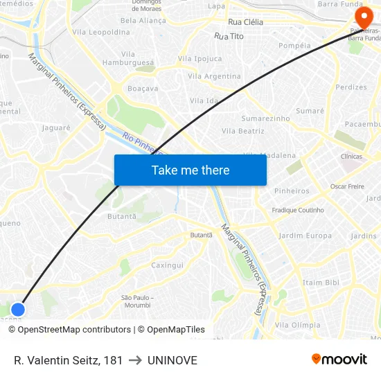 R. Valentin Seitz, 181 to UNINOVE map