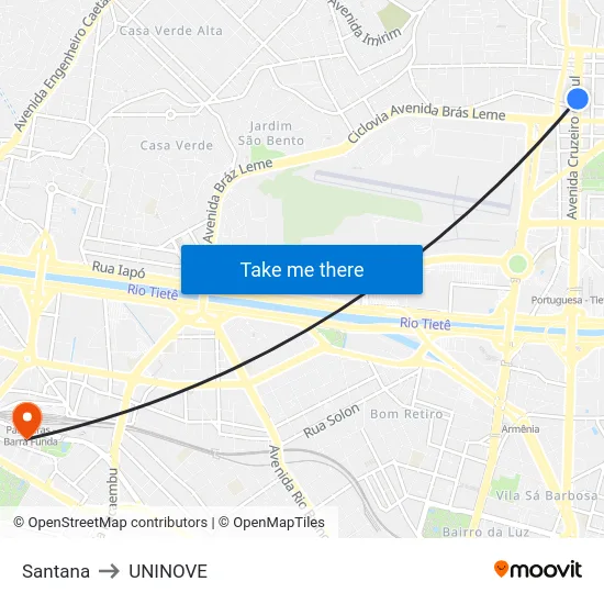 Santana to UNINOVE map