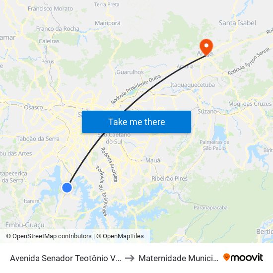 Avenida Senador Teotônio Vilela - Parada Rodrigues Vilares C/B to Maternidade Municipal Dalila Ferreira Barbosa map